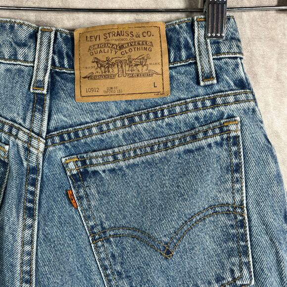 Vintage Levi's 912 Jeans Womens 9 Long Medium Wash Denim Slim Fit Tapered 90s - Picture 4 of 13